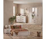 Chambre à coucher Olivos - Armoire , lit 2 chevets, commode