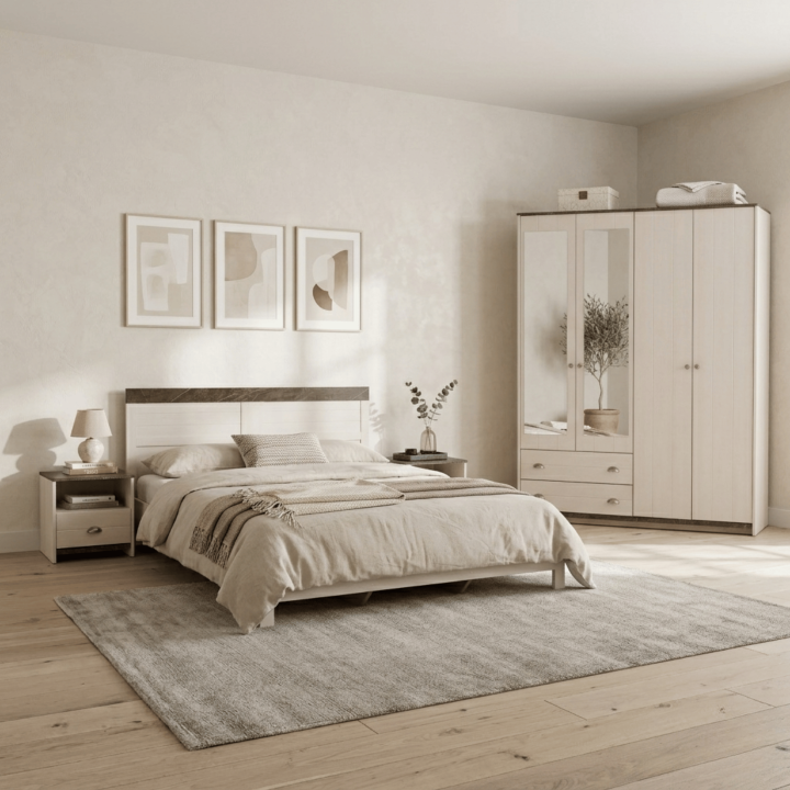 Chambre Arlo 1 - armoire + lit + 2 chevets