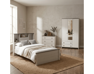 Chambre Arlo Junior - Lit + commode 3 tiroir + armoire 3 portes