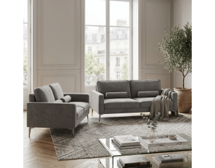 Salon Marine gris canapé  3 + 2 places