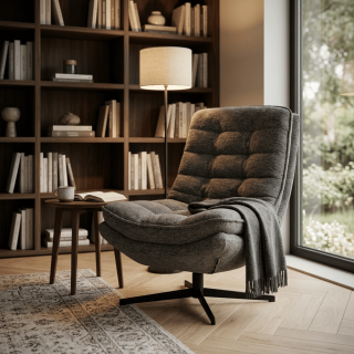 Fauteuil Pivotant Yvone gris foncé