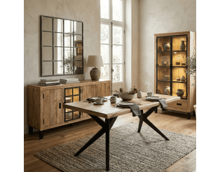 Salle à manger Kali dressoir + table + vitrine