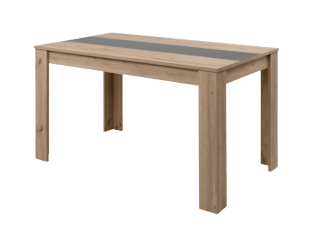 Table bicolore en décor chêne artisan et gris anthracite