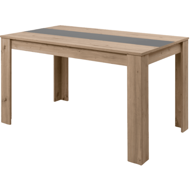Table bicolore en décor chêne artisan et gris anthracite