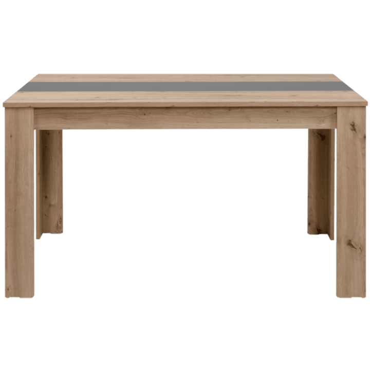 Table bicolore en décor chêne artisan et gris anthracite