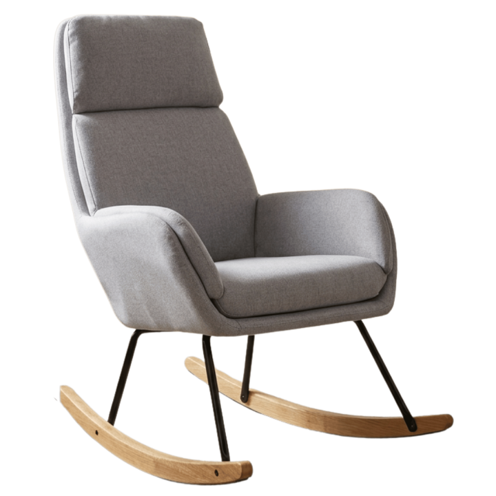 Fauteuil à bascule CH-195139 gris clair