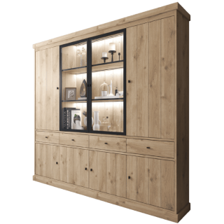 Vitrine 4P Valencia chêne clair