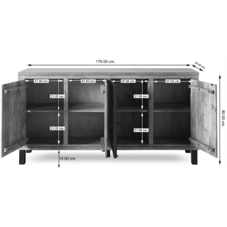 Dressoir 1 porte verre Kali