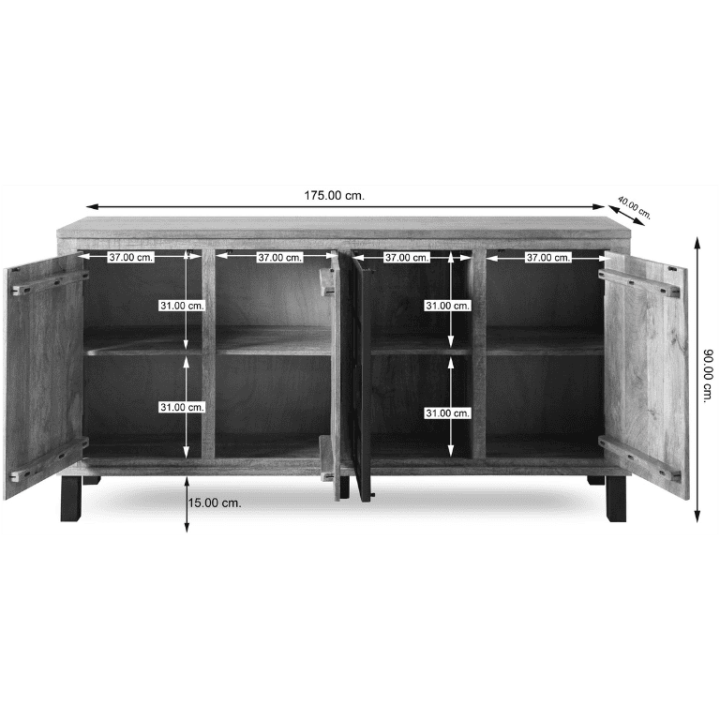 Dressoir 1 porte verre Kali