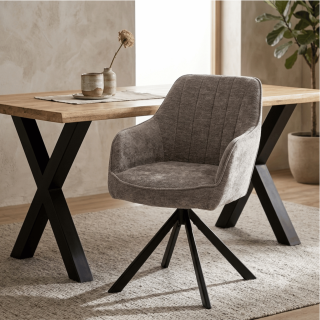 Chaise pivotante Nova gris clair