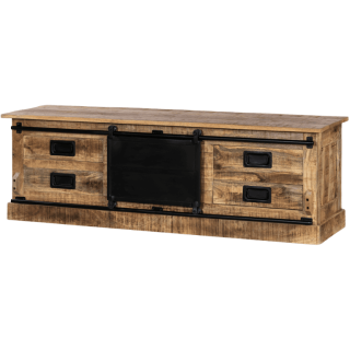 Meuble TV Barn bois mangue/noir