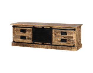 Meuble TV Barn bois mangue/noir