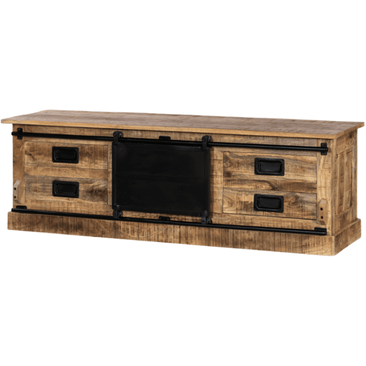 Meuble TV Barn bois mangue/noir