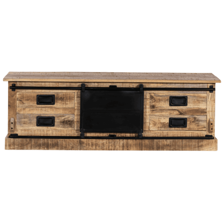 Meuble TV Barn bois mangue/noir