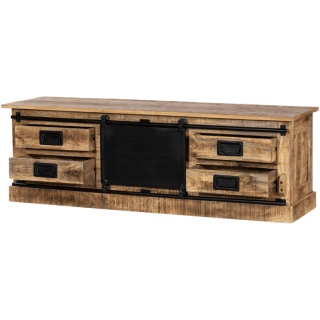 Meuble TV Barn bois mangue/noir