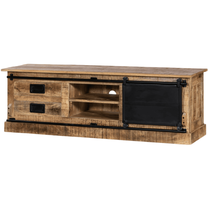 Meuble TV Barn bois mangue/noir