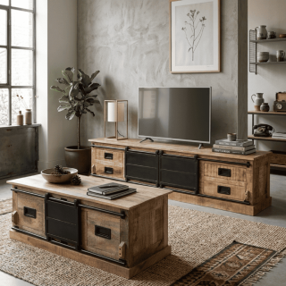 Table de salon Barn bois massif mangue