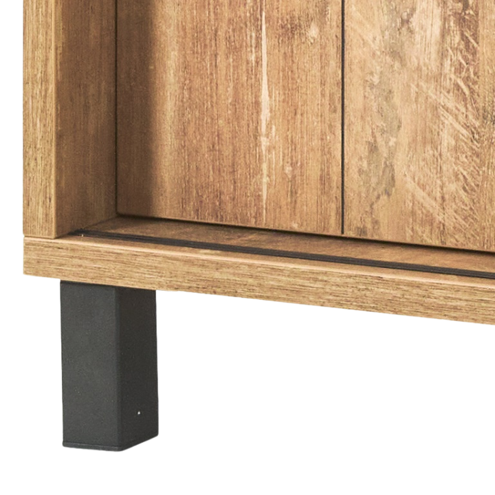 Meuble TV7 Alcatraz bois de teck orange/noir mat