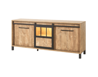 Dressoir Alcatraz 7 bois orange/noir mat
