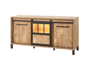 Dressoir Alcatraz 8 bois orange/noir mat