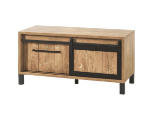 Meuble TV6  Alcatraz bois de teck orange/noir mat