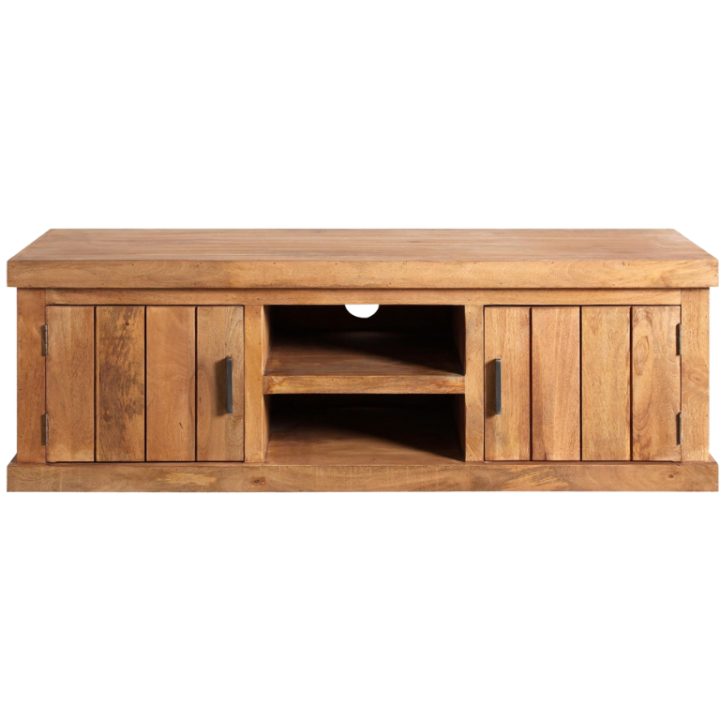 Meuble TV Dhruv bois mangue/nougat