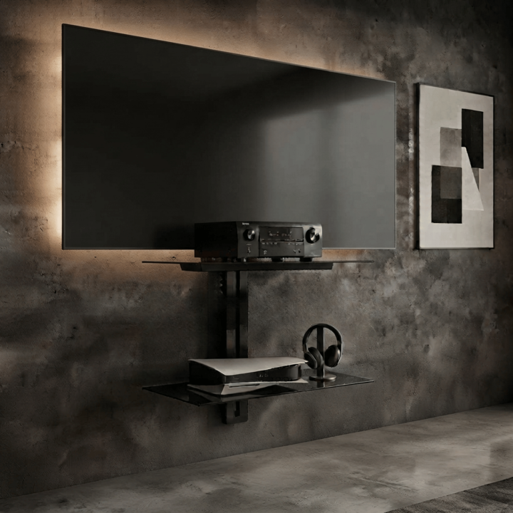 Support DVD verre noir