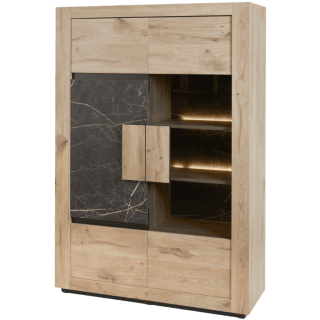 Sacha - argentier 120 cm canyon oak et effet marbre