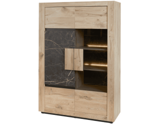 Sacha - argentier 120 cm canyon oak et effet marbre