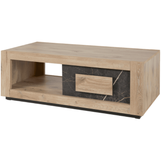 Table de salon Sacha canyon oak/marbre