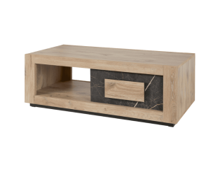 Table de salon Sacha canyon oak/marbre