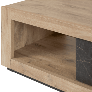 Table de salon Sacha canyon oak/marbre
