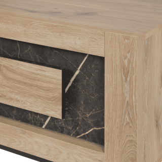 Table de salon Sacha canyon oak/marbre