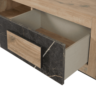 Table de salon Sacha canyon oak/marbre