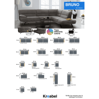 Canapé 3 places Bruno gris clair