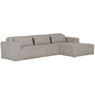 Salon d'angle droit Ezra gris