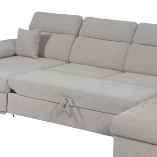Salon d'angle Alabama gris clair