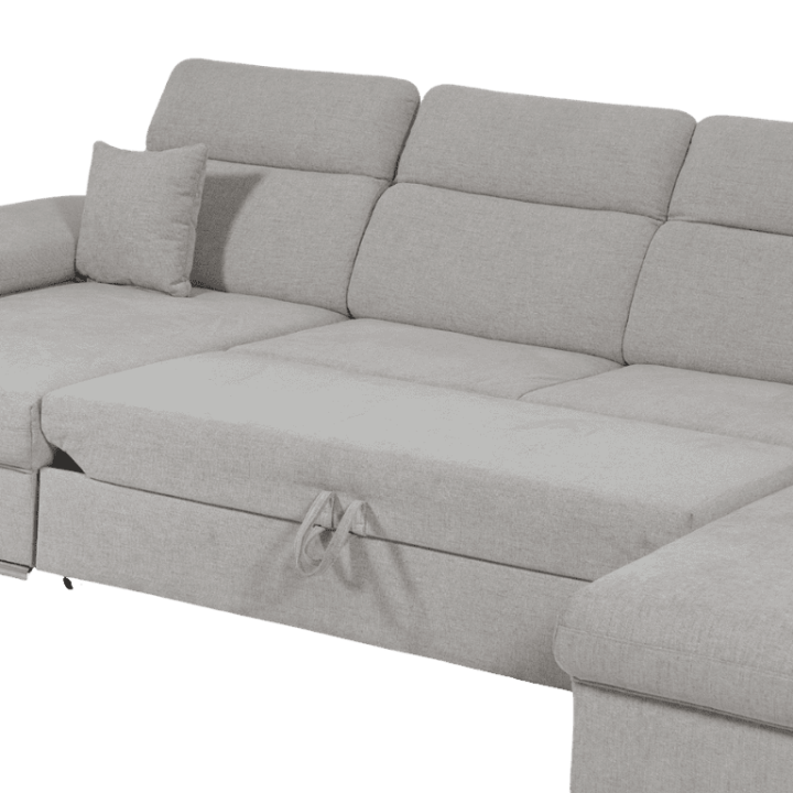 Salon d'angle Alabama gris clair