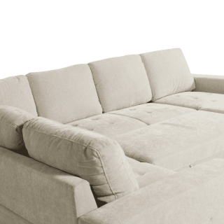 Salon d'angle Olivia convertible avec coffre de rangement