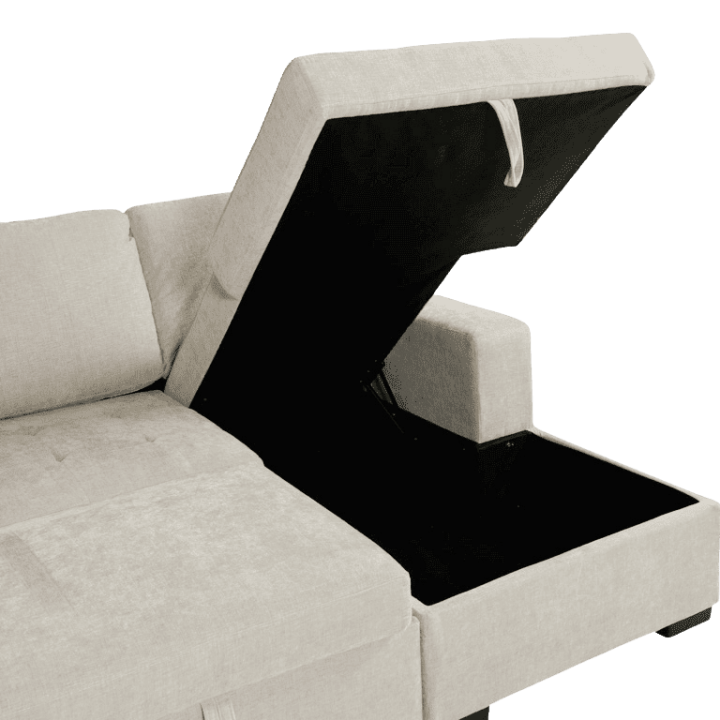 Salon d'angle Olivia convertible avec coffre de rangement