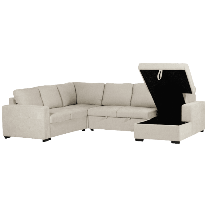 Salon d'angle Olivia convertible avec coffre de rangement