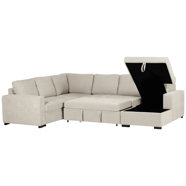 Salon d'angle Olivia convertible avec coffre de rangement