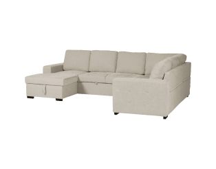 Salon d'angle Olivia convertible avec coffre de rangement