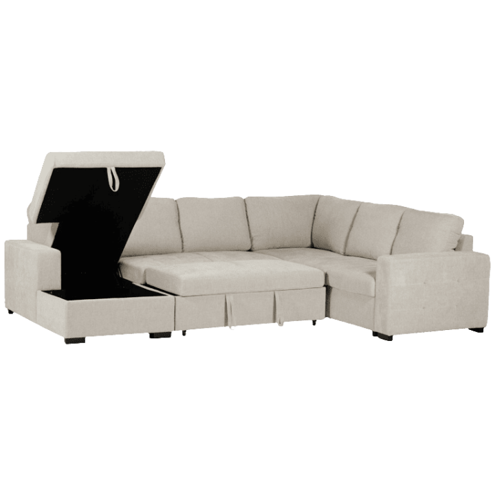 Salon d'angle Olivia convertible avec coffre de rangement