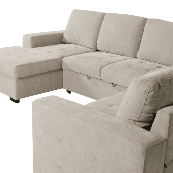 Salon d'angle Olivia convertible avec coffre de rangement