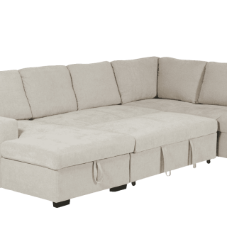 Salon d'angle Olivia convertible avec coffre de rangement