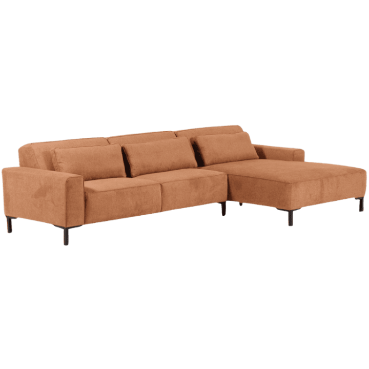 Salon d'angle Kai marron/cognac