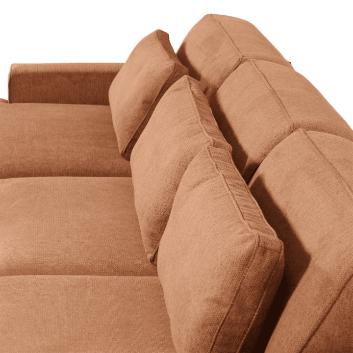 Salon d'angle Kai marron/cognac