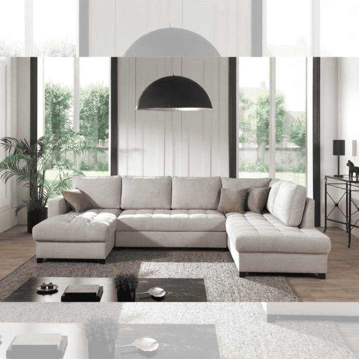Salon d'angle droit Split gris
