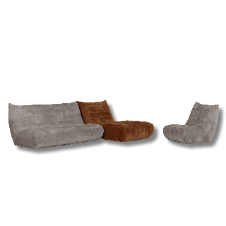 Salon d'angle Scalo orange et gris